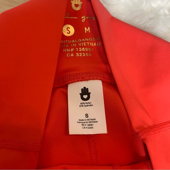 Spiritual Gangster Red Rainbow Stripe High Waist 7/8 Legging - Picture 7 of 10